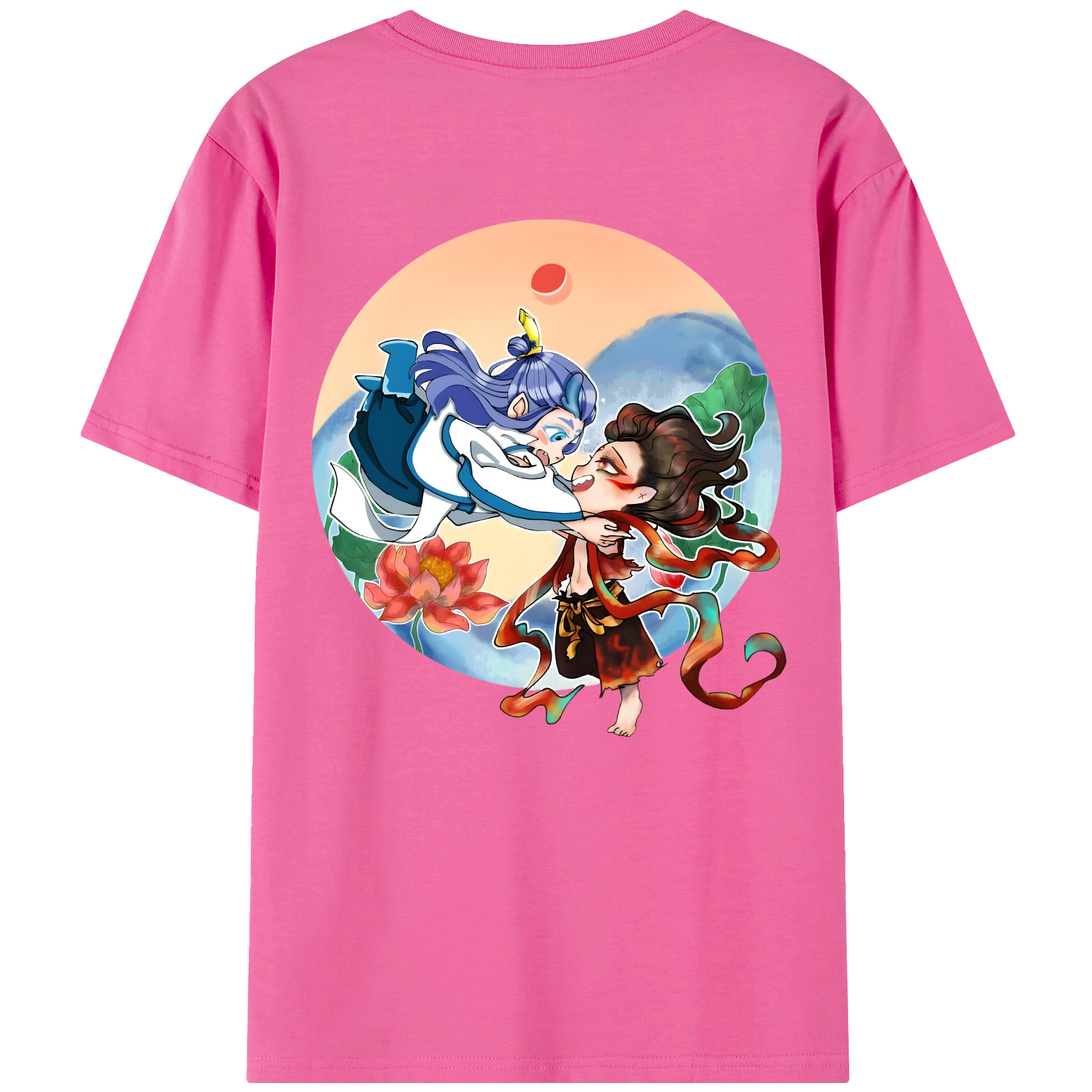 （画像用） Ne Zha 2 ナタ 魔童の大暴れ レディース半袖Tシャツ(バックプリント)